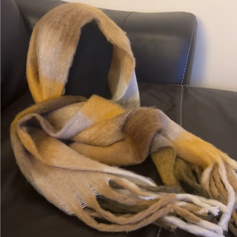 New Brown Mohair Scarf 210x40cm Soft Fluffy Cozy Winter Wrap Shawl Unisex